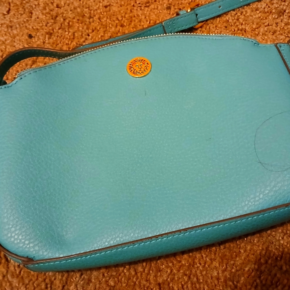 Turquoise Ann Klein Leather Shoulder Bag